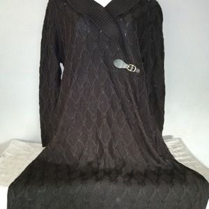 Black XL CALVIN KLEIN Knitted Sweater Dress